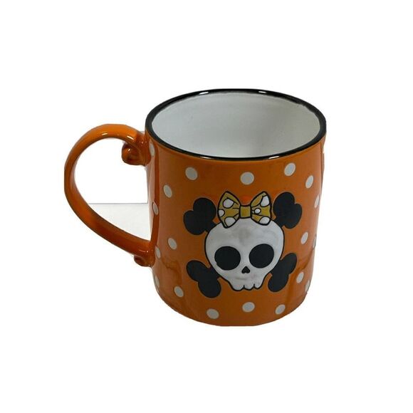 Halloween Cofee Tea Mug Cup Skull Crossbones Hair Bow Large BOO Spectrum Desi - Picture 4 of 9